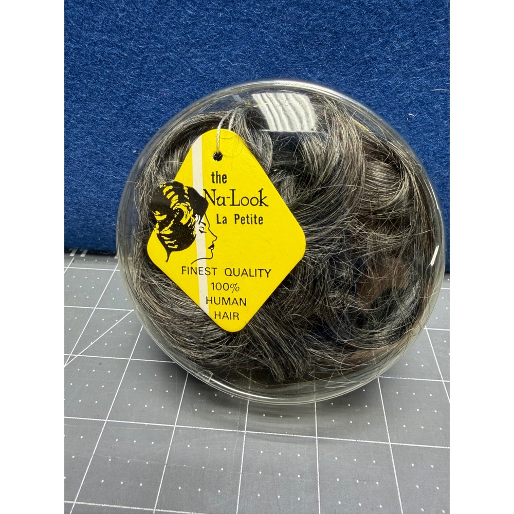 Na Look La Petite Hairpiece Grey Salt and Pepper Human Hair Vintage 34A